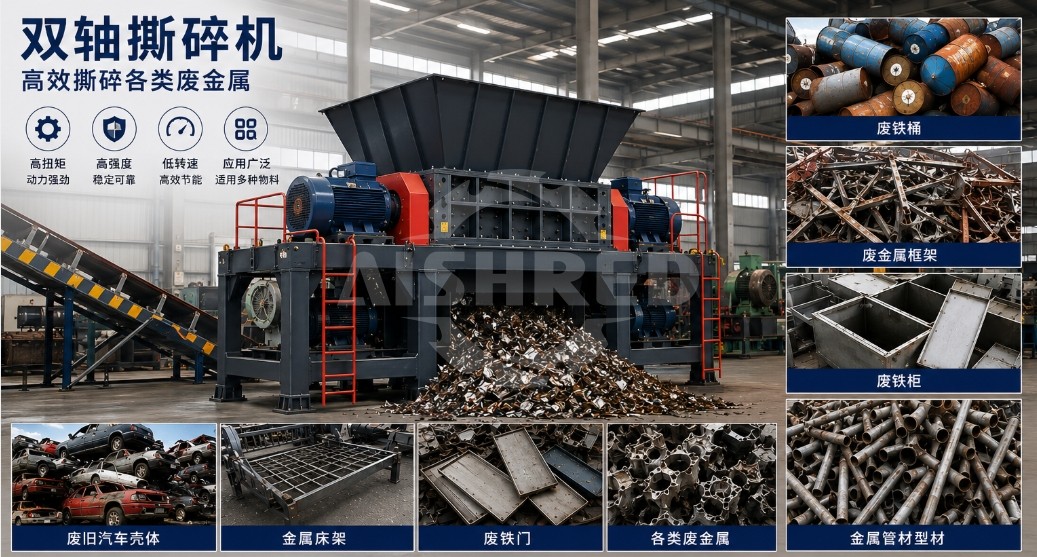 雙軸廢鐵破碎機
